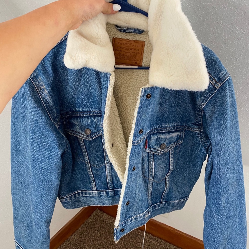 Authentic Levi’s denim bomber jacket!